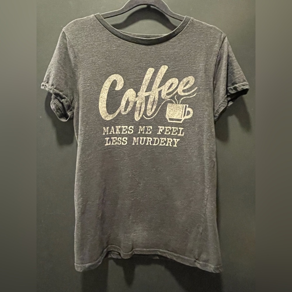 Gray Graphic T-Shirt  - Coffee